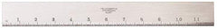 Starrett - 12 Inch Long x 1-13/32 Inch Wide x 11/64 Inch Thick, Beveled Edge Straightedge - 0.0002 Inch Edge Flatness, Steel, 0.0004 Inch Parallelism - Benchmark Tooling