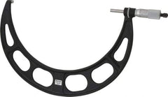 Starrett - 10 to 11" Range, 0.001" Graduation, Mechanical Outside Micrometer - Ratchet Stop Thimble, Accurate to 0.00025" - Benchmark Tooling