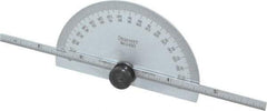 Starrett - 0 to 6 Inch Rule Measurement Range, 0 to 180° Angle Measurement Range, Half Round Head Protractor and Depth Gage - 1° Angle Graduation, 1/64; 1/32 Inch Rule Graduation - Benchmark Tooling