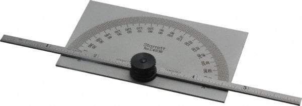 Starrett - 0 to 6 Inch Rule Measurement Range, 0 to 180° Angle Measurement Range, Rectangle Head Protractor and Depth Gage - Accurate up to 5 Min, 1° Angle Graduation, 1/64 Inch Rule Graduation - Benchmark Tooling