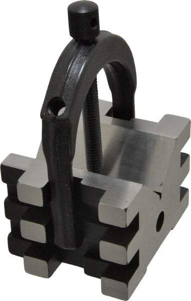 Starrett - 1-7/16 to 2" Capacity, 45 and 90° Angle, Hardened Steel V-Block - 2-1/2" Long x 3" Wide x 2" High, Sold as Individual - Benchmark Tooling