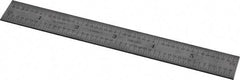 Starrett - 6" Long, 1/64, 1/32, 1/16, 1/8" Graduation, Rigid Spring Steel Rule - 4R Graduation Style, 3/4" Wide, Silver - Benchmark Tooling