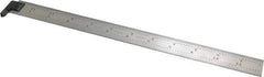 Starrett - 12" Long, 1/64, 1/32, 1/16, 1/8" Graduation, Rigid Spring Steel Rule - 4R Graduation Style, 1" Wide, Silver - Benchmark Tooling