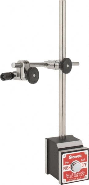 Starrett - 150 Lb Magnetic Force, Indicator Positioner & Holder with Base - Post & Rod, Rectangular Base, 1-15/16" Base Height, 1-5/8" Base Length, 1-7/8" Base Width - Benchmark Tooling