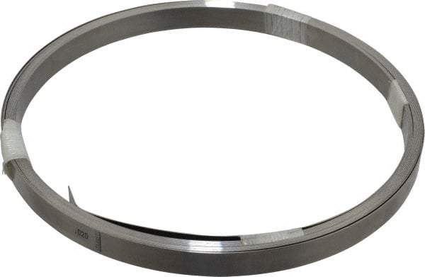 Starrett - 0.02 Inch Thick x 6.10 m Long x 1/2 Inch Wide, Feeler Stock Roll - Tempered Steel - Benchmark Tooling