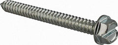 Value Collection - #14 Hex Washer Head Slotted Sheet Metal Screw - Steel, 2-1/2" Length Under Head, Grade 2 - Benchmark Tooling