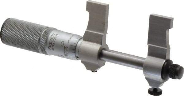 Starrett - 1 to 2", Mechanical Inside Micrometer - 0.001" Graduation, 0.0002" Accuracy, Friction Thimble - Benchmark Tooling
