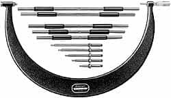 Starrett - 2 Anvil, Mechanical, 30 to 36 Inch Range, Interchangeable Anvil Micrometer - Friction Thimble, 0.001 Inch Graduation - Benchmark Tooling