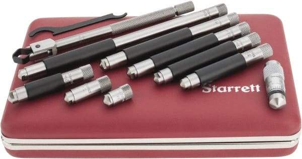 Starrett - 1-1/2 to 12 Inch Range, Satin Chrome Coated, Mechanical Inside Tubular Micrometer - 0.001 Inch Graduation, 0.0001 Inch Accuracy - Benchmark Tooling