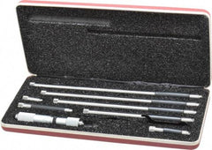 Starrett - 4 to 24 Inch Range, Satin Chrome Coated, Mechanical Inside Tubular Micrometer - 0.001 Inch Graduation, 0.0001 Inch Accuracy - Benchmark Tooling