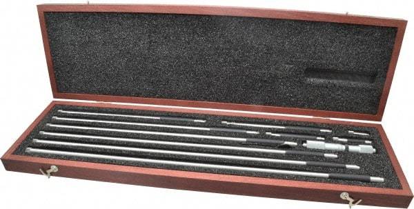 Starrett - 4 to 40 Inch Range, Satin Chrome Coated, Mechanical Inside Tubular Micrometer - 0.001 Inch Graduation, 0.0001 Inch Accuracy - Benchmark Tooling