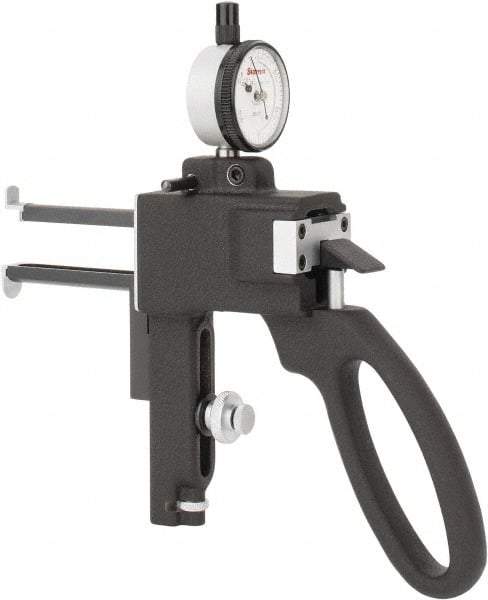 Starrett - 3/8 to 6 Inch Measurement Steel, Dial Indicator Groove Gage - 0.0005 Inch Graduation - Benchmark Tooling