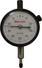 Starrett - 1/4" Range, 0-50-0 Dial Reading, 0.001" Graduation Dial Drop Indicator - 2-1/4" Dial, 0.1" Range per Revolution, Revolution Counter - Benchmark Tooling