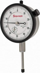 Starrett - 1" Range, 0-100 Dial Reading, 0.001" Graduation Dial Drop Indicator - 2-1/4" Dial, 0.1" Range per Revolution, Revolution Counter - Benchmark Tooling