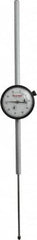 Starrett - 4" Range, 0-100 Dial Reading, 0.001" Graduation Dial Drop Indicator - 2-1/4" Dial, 0.1" Range per Revolution, Revolution Counter - Benchmark Tooling