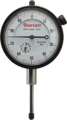 Starrett - 1" Range, 0-100 Dial Reading, 0.001" Graduation Dial Drop Indicator - 2-1/4" Dial, 0.1" Range per Revolution - Benchmark Tooling