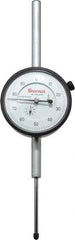 Starrett - 2" Range, 0-100 Dial Reading, 0.001" Graduation Dial Drop Indicator - 2-3/4" Dial, 0.1" Range per Revolution - Benchmark Tooling