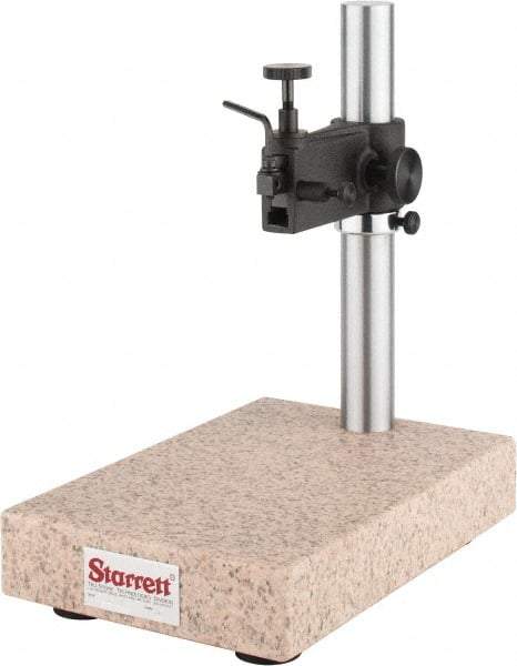 Starrett - Granite (Base), Rectangular Base, Comparator Gage Stand - 14" High, 12" Base Length x 8" Base Width x 2" Base Height, Includes Holder - Benchmark Tooling