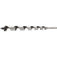 Lenox - 1-1/2", 1/2" Diam Hex Shank, 18" Overall Length with 12" Twist, Ship Auger Bit - Benchmark Tooling