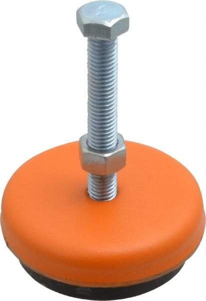 Mason Ind. - 1/2-13 Bolt Thread, 3-1/2" Wide x 1-1/8" High Standard Deflection Stud Mount Leveling Pad & Mount - 500 Max Lb Capacity, 3-1/2" Base Diam - Benchmark Tooling