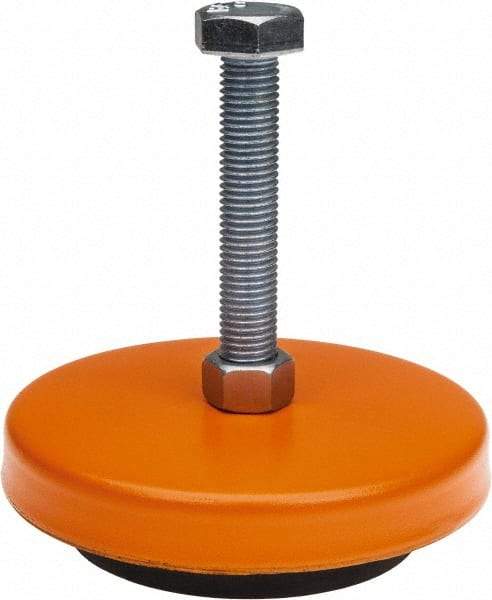 Mason Ind. - 3/4-10 Bolt Thread, 6-1/4" Wide x 1-3/4" High Standard Deflection Stud Mount Leveling Pad & Mount - 4,000 Max Lb Capacity, 6-1/4" Base Diam - Benchmark Tooling