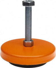 Mason Ind. - 3/4-10 Bolt Thread, 6-1/4" Wide x 1-3/4" High Standard Deflection Stud Mount Leveling Pad & Mount - 4,000 Max Lb Capacity, 6-1/4" Base Diam - Benchmark Tooling