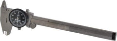 Starrett - 0" to 6" Range, 0.001" Graduation, 0.1" per Revolution, Dial Caliper - Black Face, 1-1/2" Jaw Length, Accurate to 0.0010" - Benchmark Tooling