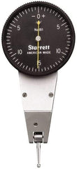 Starrett - 0.03 Inch Range, 0.0005 Inch Dial Graduation, Horizontal Dial Test Indicator - 1-3/8 Inch Black Dial, 0-15-0 Dial Reading - Benchmark Tooling