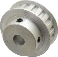 Power Drive - 17 Tooth, 1/2" Inside x 2" Outside Diam, Hub & Flange Timing Belt Pulley - 1/2" Belt Width, 2.029" Pitch Diam, 0.719" Face Width, Aluminum - Benchmark Tooling