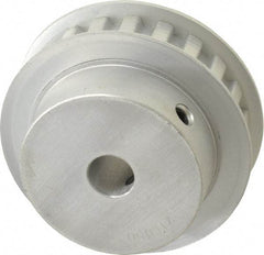 Power Drive - 21 Tooth, 1/2" Inside x 2.477" Outside Diam, Hub & Flange Timing Belt Pulley - 1/2" Belt Width, 2.507" Pitch Diam, 3/4" Face Width, Aluminum - Benchmark Tooling