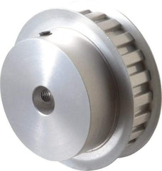 Power Drive - 22 Tooth, 1/2" Inside x 2.596" Outside Diam, Hub & Flange Timing Belt Pulley - 1/2" Belt Width, 2.626" Pitch Diam, 3/4" Face Width, Aluminum - Benchmark Tooling