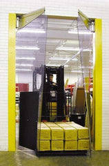 TMI, LLC - 9' Door Width x 9' Door Height PVC Bi-Parting Flexible Swinging Door with Impact Plates - 0.16" Strip Thickness, Clear - Benchmark Tooling
