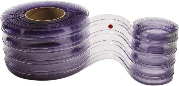 TMI, LLC - Clear Ribbed Rip-A-Strip Roll Dock Curtain Strips - 8" Wide x 7' Long x 1/4" Thick, Vinyl - Benchmark Tooling