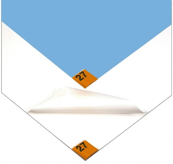 Wearwell - 36" Long x 18" Wide x 1/8" Thick, Dry Environment, Smooth Pattern Clean Room Matting - Tacky Sheets, Blue, 30 Layers per Mat, Series 095 - Benchmark Tooling