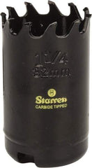 Starrett - 1-1/4" Diam, 1-5/8" Cutting Depth, Hole Saw - Carbide-Tipped Saw, Toothed Edge - Benchmark Tooling