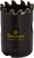 Starrett - 1-3/8" Diam, 1-5/8" Cutting Depth, Hole Saw - Carbide-Tipped Saw, Toothed Edge - Benchmark Tooling