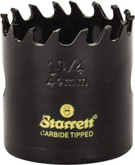 Starrett - 1-3/4" Diam, 1-5/8" Cutting Depth, Hole Saw - Carbide-Tipped Saw, Toothed Edge - Benchmark Tooling