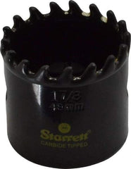 Starrett - 1-7/8" Diam, 1-5/8" Cutting Depth, Hole Saw - Carbide-Tipped Saw, Toothed Edge - Benchmark Tooling