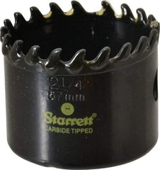 Starrett - 2-1/4" Diam, 1-5/8" Cutting Depth, Hole Saw - Carbide-Tipped Saw, Toothed Edge - Benchmark Tooling