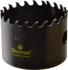 Starrett - 2-3/8" Diam, 1-5/8" Cutting Depth, Hole Saw - Carbide-Tipped Saw, Toothed Edge - Benchmark Tooling