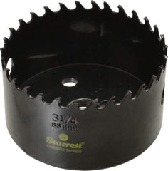 Starrett - 3-1/4" Diam, 1-5/8" Cutting Depth, Hole Saw - Carbide-Tipped Saw, Toothed Edge - Benchmark Tooling