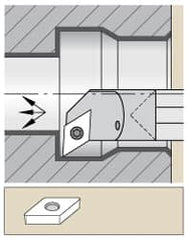 Kennametal - 15.24mm Min Bore Diam, 152.4mm OAL, 3/8" Shank Diam, E-SDUP Indexable Boring Bar - DP.. Insert, Screw Holding Method - Benchmark Tooling