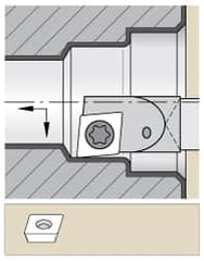 Kennametal - 7.24mm Min Bore Diam, 4" OAL, 1/4" Shank Diam, E-SCLD Indexable Boring Bar - CD.. Insert, Screw Holding Method - Benchmark Tooling