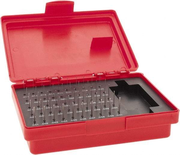 Value Collection - 50 Piece, 0.011 to 0.06 Inch Diameter Plug & Pin Gage Set - Minus 0.0002 Inch Tolerance, Class ZZ - Benchmark Tooling