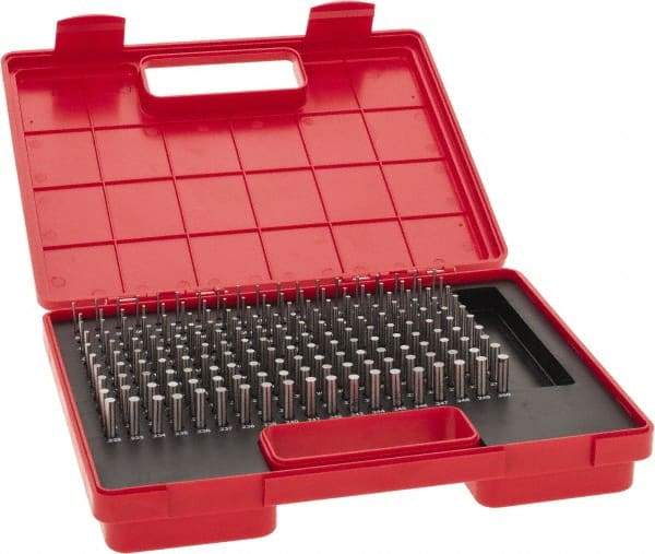 Value Collection - 190 Piece, 0.061-0.25 Inch Diameter Plug and Pin Gage Set - Minus 0.0002 Inch Tolerance, Class ZZ - Benchmark Tooling