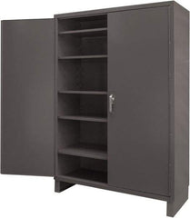 Durham - 5 Shelf Locking Storage Cabinet - Steel, 60" Wide x 24" Deep x 84" High, Gray - Benchmark Tooling
