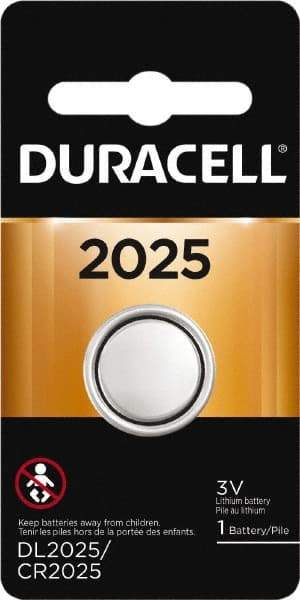 Duracell - Size 2025, Lithium, 1 Pack, Button & Coin Cell Battery - 3 Volts, Flat Terminal, CR2025 - Benchmark Tooling