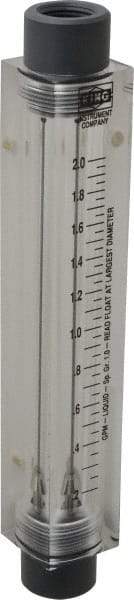 King - 1/2" FNPT Port Block Style, Inline Flowmeter - 100 Max psi, 2 GPM, Acrylic - Benchmark Tooling