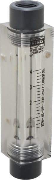 King - 1/2" FNPT Port Block Style, Inline Flowmeter - 125 Max psi, 4 SCFM, Acrylic - Benchmark Tooling