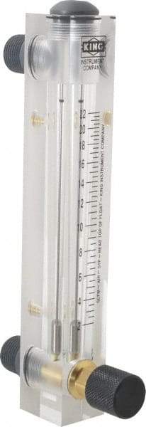 King - 1/2" M Port Block Style, Panel Mount Flowmeter - 125 Max psi, 22 SCFM, Acrylic - Benchmark Tooling